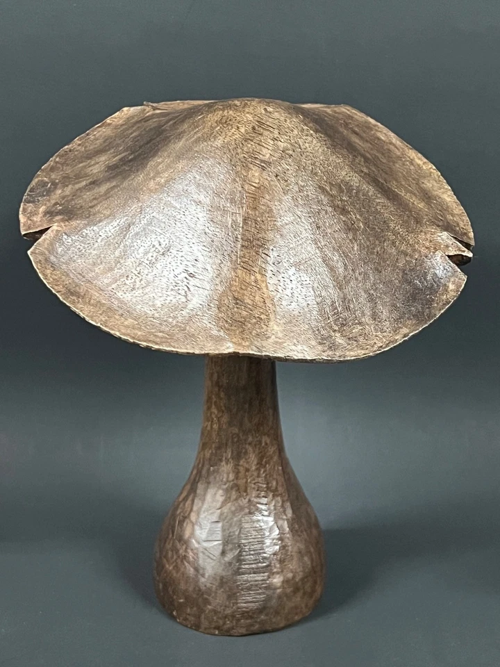 CARVED WOOD PAPER MACHE MOLD/SCULPTURE OF MUSHROOM #M70 - Image 3 of 4