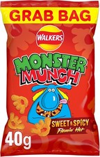 Walkers Monster Munch Flamin' Hot Snacks Crisps 40g (Case of 35)