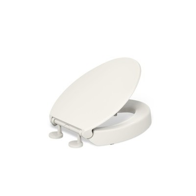 25875-96 Hyten 3'' Height, Elevated Soft Close Elongated Toilet Seat, Contoure...