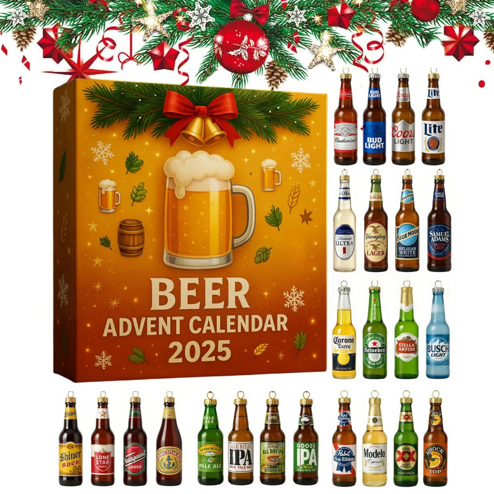 Countdown Beer Advent Calendar 2025 – 24 Days Christmas Countdown 2D Blind Boxes