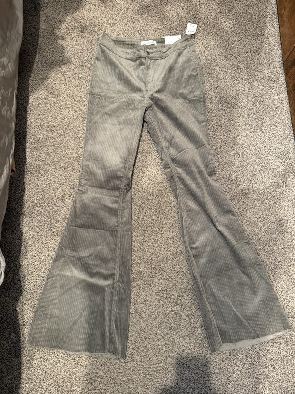 Kancan Ava Corduroy Flares, Green, 9/28