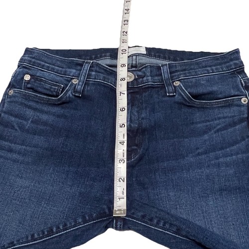 Hudson Colette Womens 28 Mid Rise Skinny Cropped Blue Jeans Destroyed Fray Cuffs - Picture 9 of 14