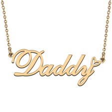 Daddy Name Necklace for Women Stainless Steel Necklace Heart Pendant Jewelry Gif