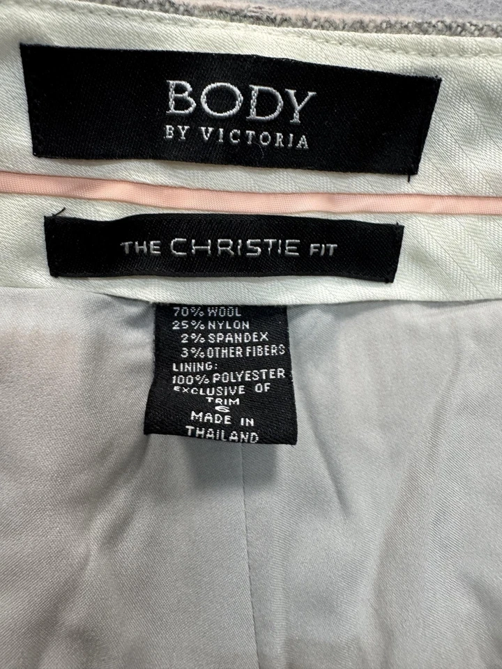 Pantalones Body by Victoria para mujer 6 grises The Christie Fit a rayas mezcla de lana forrados Foto 4 de 4