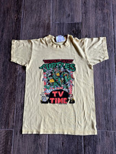 Vintage 1989 Teenage Mutant Ninja Turtle TMNT Yellow Kid's Sz Lg T-shirt