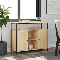 Sideboard Kommode Sonoma Eiche Dekor 100X35X80 Cm Holzwerkstoff