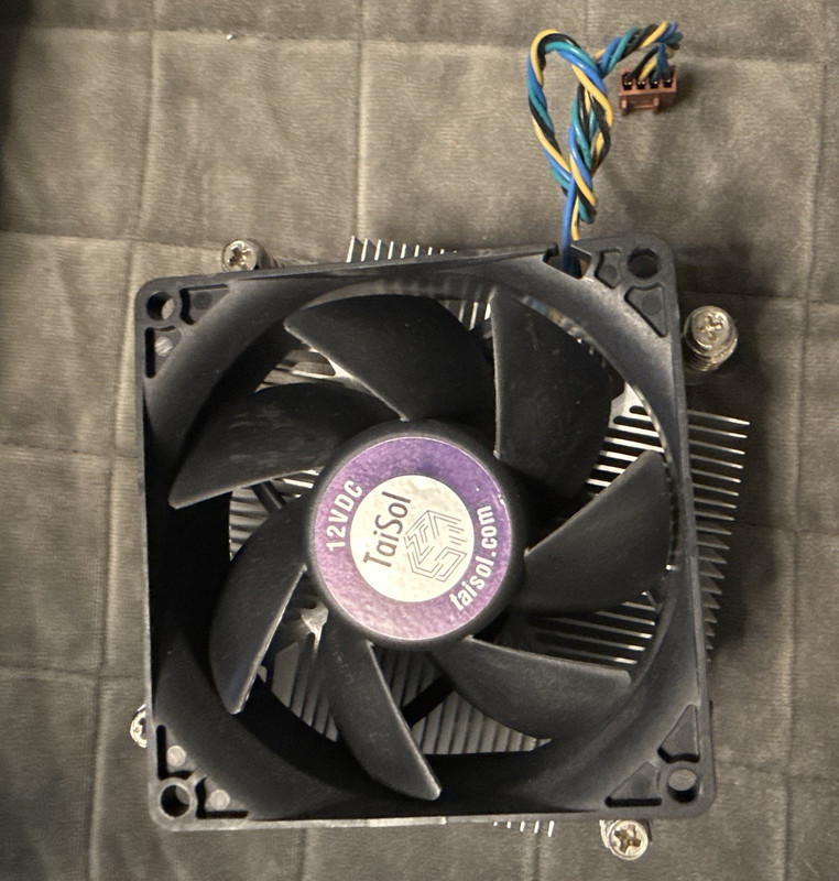 TaiSol 12VDC CPU Fan w/ Aluminum Heatsink Assembly Black/Silver MPN 00KT155