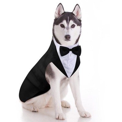 Weewooday Dog Tuxedo and Bandana Set Dogs Formal Tuxedo Pet Wedding Party Sui...