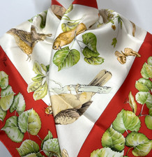 Hermes Scarf UNUSED 1990 'La Vie au Grand Air' RARE VINTAGE 90 35" Silk