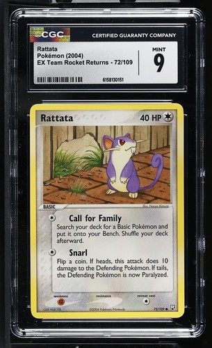 Rattata graded CGC 9 for sale on eBay