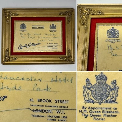 Royal Lancaster Hotel Hyde Park Court Florist Queen Elizabeth London Ephemera