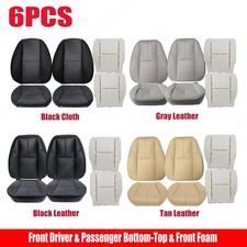For 2007-2014 Chevy Silverado 1500 2500 3500 Hd Front Leather Seat Cover Black