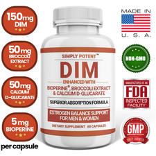DIM Supplement  Menopause Hormone Balance Estrogen Support Hot Flash PMS Relief