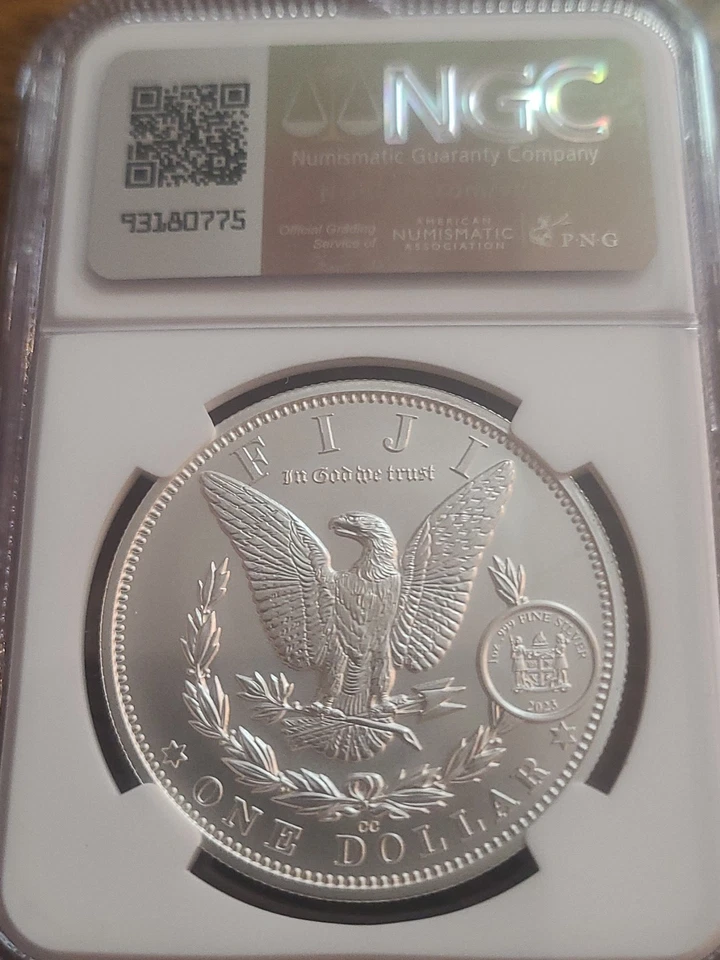 2023 Fiji "1888" CC Morgan Silver Dollar MS70 Early Release David Ryder Signed - Image 4 of 4