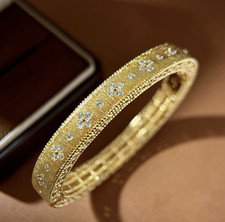 Roberto Coin Venetian Princess 18K Yellow Gold Diamond Bangle 8in
