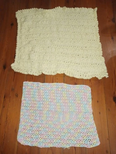 2 vintage crochet baby blankets ($15 for both)