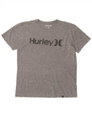 Hurley Herren Grafik T-Shirt Oberteil Small grau gefleckt Baumwolle AT22