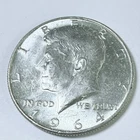 1964 Kennedy Half Dollar 90% Silver Circulated Condition US Coin Free Ship #8410