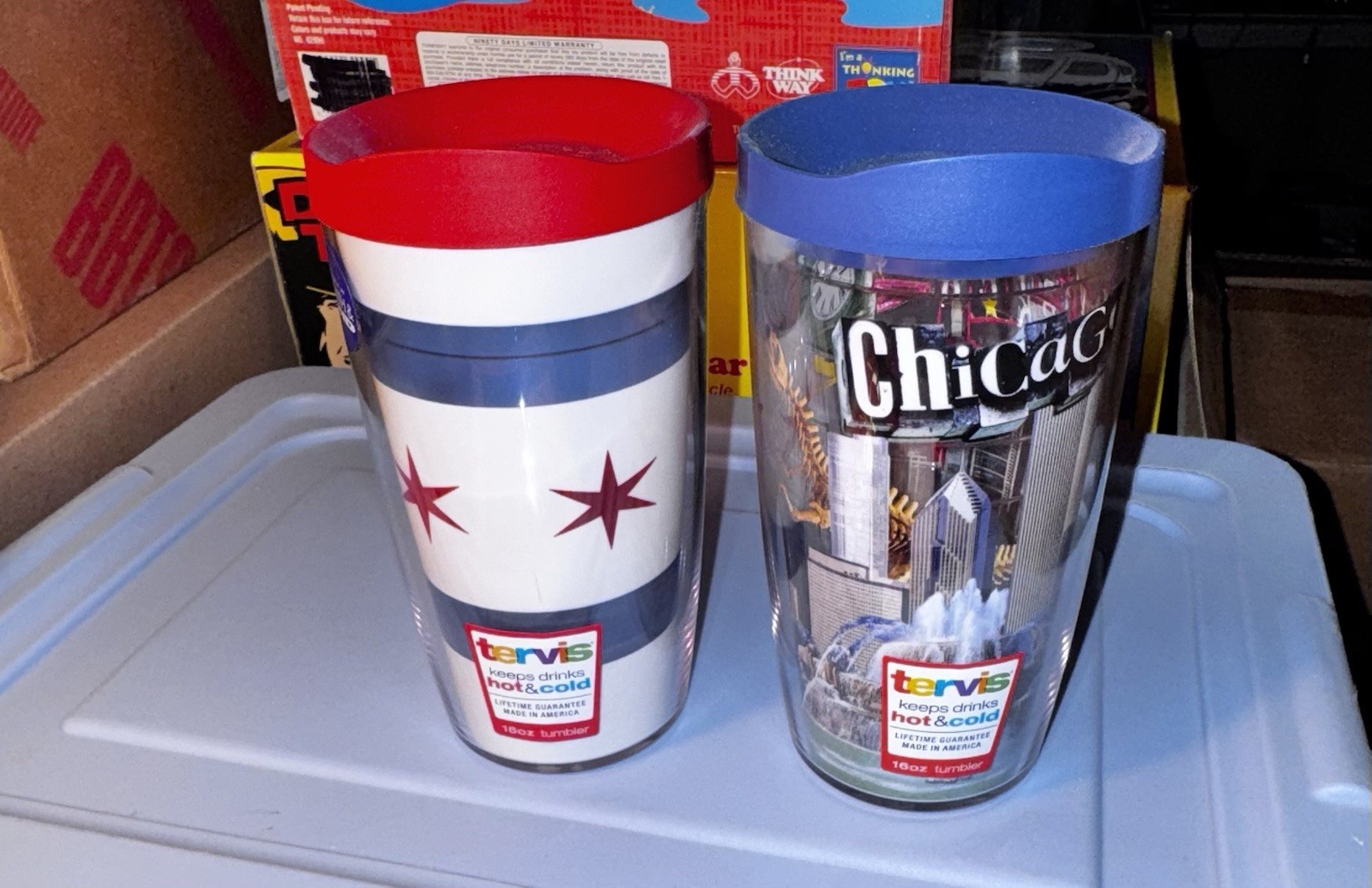 Chicago Tervis Tumblers, Lot Of 2, 16 Oz., New, Chicago Flag