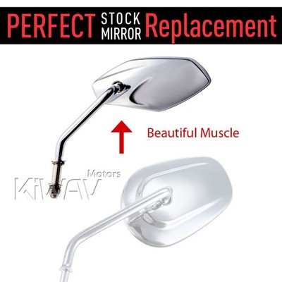 Medusa Chrome regular Mirror Mirrors 5/16'' for Harley Softail Custom FXSTC