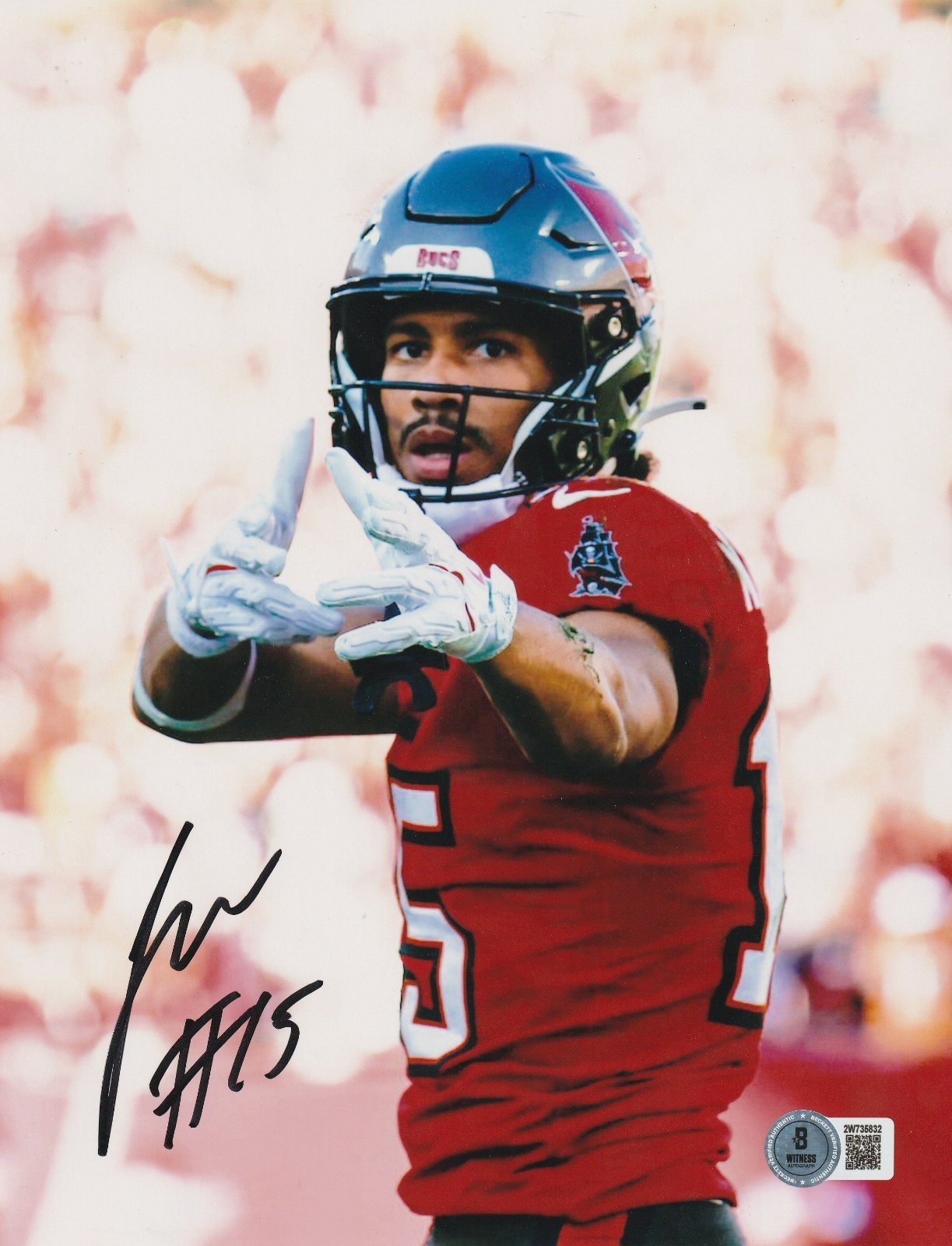 JALEN MCMILLAN TAMPA BAY BUCCANEERS BECKETT AUTHENTICATED ACTION SIGNED 8x10 