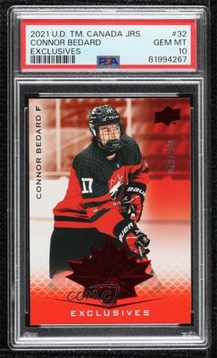 2021 Team Canada Juniors Exclusives 79/250 Connor Bedard #32 PSA 10 GEM MT n7r