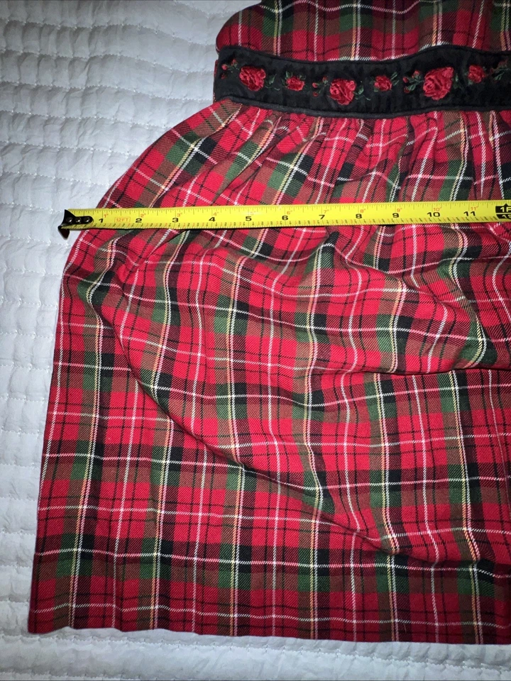 Heartstrings Dress Girls 4T Red Tartan Plaid Sleeveless Belted heavyweight cute - Image 4 of 4
