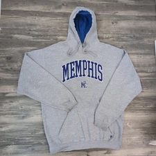 Vintage Memphis Tigers Gray Hoodie Mens 2XL J. America Sportswear Distressed 