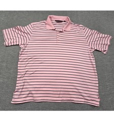 Polo Golf Ralph Lauren Pink Striped Pima Cotton Polo Shirt Mens XL Short Sleeve