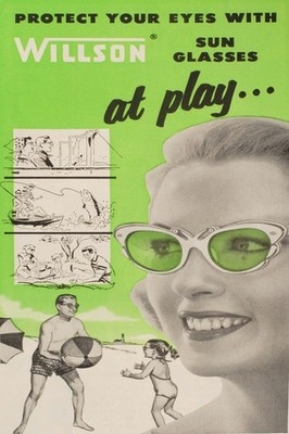 Retro   Willson Sunglasses Poster - 1950s Beach Fun - 24x36  - Rare Reprint