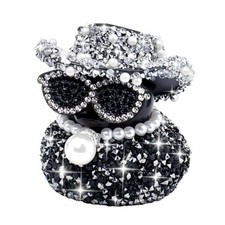 Diamond Rubber Duck Car Ornaments Funny Office Gifts Dashboard Black