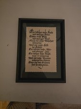 Sch&ouml;nhes, altes Spruchbild in Kurrentenschrift " Ein bisschen mehr Friede