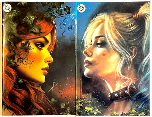 HARLEY QUINN #50 FOIL LUCIO PARRILLO & POISON IVY #33 CARLA COHEN VIRGIN SET NM