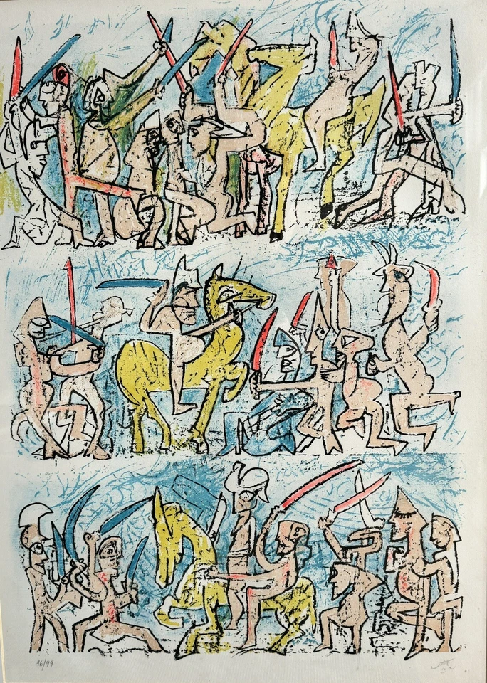 Litografía firmada a mano por Roberto Matta. Excelente Estado, Enmarcado Foto 2 de 4
