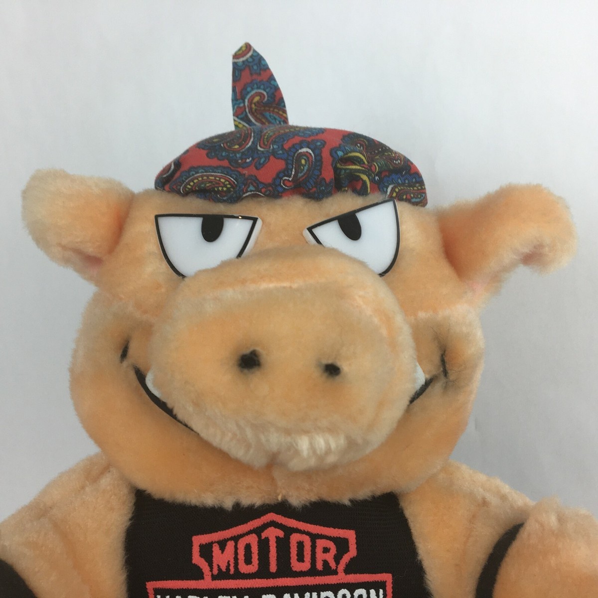 Vintage Harley-Davidson Pig Biker Hog Plush 1993 Stuffed Animal