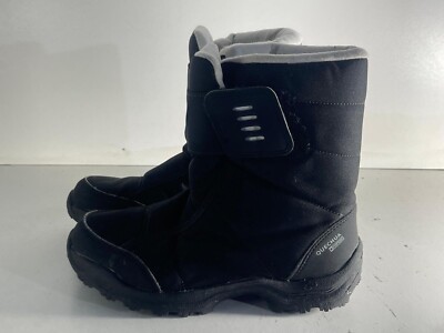 Quechua Unisex Junior Größe 3 (36) gebraucht schwarz Textil One Touch Riemen Stiefel -A75