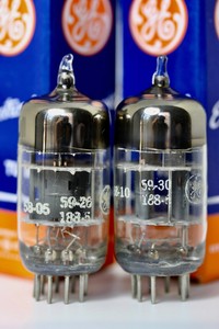 NOS GE 6201 12AT7WA ECC801S MATCHED PAIR AMPLITREX TESTED TUBES TRIPLE-MICA 1958 - Picture 10 of 17
