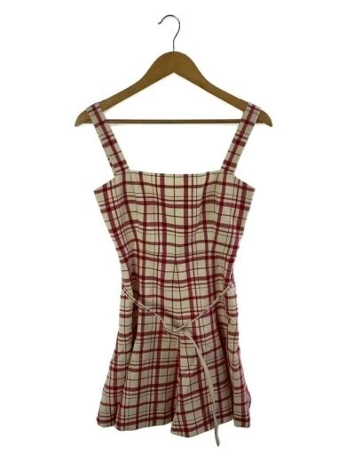 Robe cami ceinturée évasée Christian Dior 21AW 36 laine ivoire carreaux 202502S
