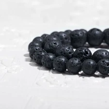 Black Volcanic Rock Lava Stone Natural Energy Gemstone Round Beads 8mm