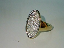 Dyrberg/Kern Ring OMEGA III SG Gr. 54 (17,2 mm Ø) Crystal,goldfarben Cocktail 