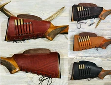 Leather Rifle Buttstock Cover Butt Stock Holder Cheek Rest - Long Range Shooting