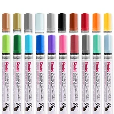 Pentel Permanent Paint Markers MMP10 - Medium paint Marker - White, Gold, Silver