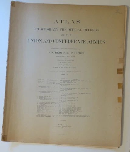 5 ORIG. 1891 Colored Civil War Atlas Maps 6-10,Battlefield Troop Positions,Sites
