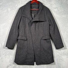 All Saints Coat Large Gray Spitalfields Pockets Button Military British Jacket