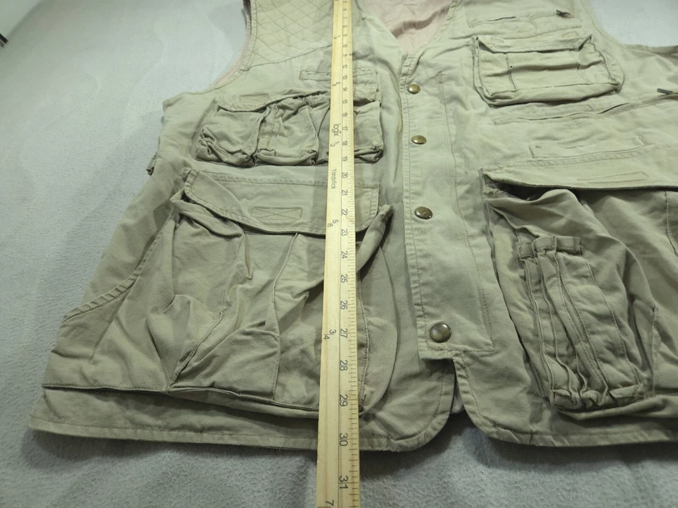Chaleco Vintage Banana Republic Para Hombres Grande Beige Chaqueta Safari Utilidad Tiro Años 80 Foto 4 de 4