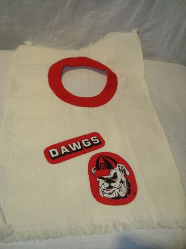 Georgia Bulldogs Dawgs Hand Crafted Handmade/Tea Towel Children's/Baby Bib NEW - Picture 4 of 4