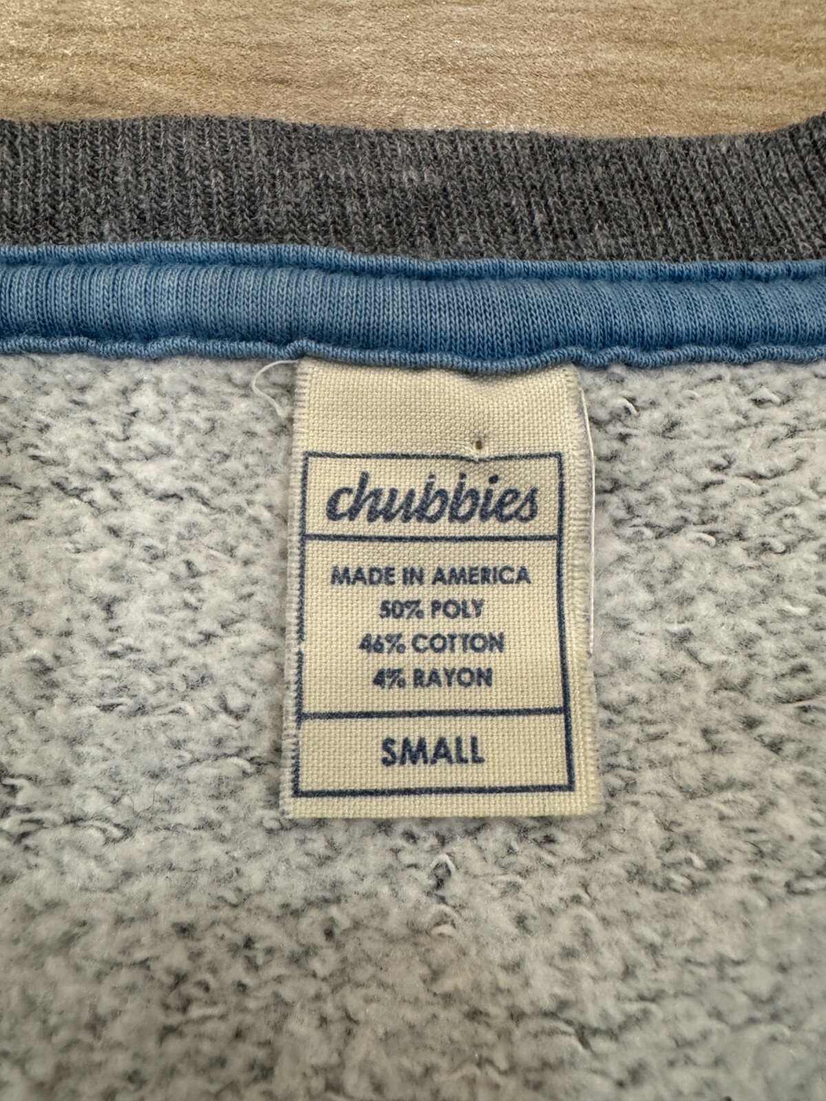 Chubbies Men's Sweatshirt SMALL Gray Pullover Crewneck Soft Sweater USA EUC