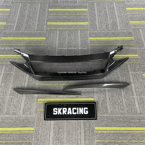 Fits For Honda Civic FK8 FC1 FK7 Real Carbon Fiber Front Center Mesh Grille Trim - Picture 5 of 37