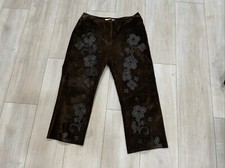 Margaret Godfrey Genuine Suede with leather applications brown Pants sz 6