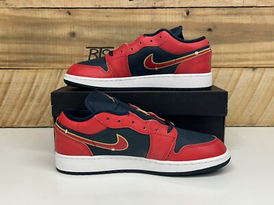 Nike Air Jordan 1 Low SE GS “Olympic” Size-7Y Navy Gold Red  display picture 2